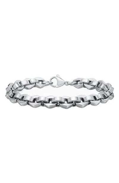 American Exchange Stainless Steel Bike Chain Line Bracelet In Metallic