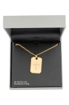 American Exchange Stainless Steel Cross Dog Tag Pendant Necklace In Gold