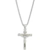 American Exchange Stainless Steel Crucifix Pendant Necklace In Silver