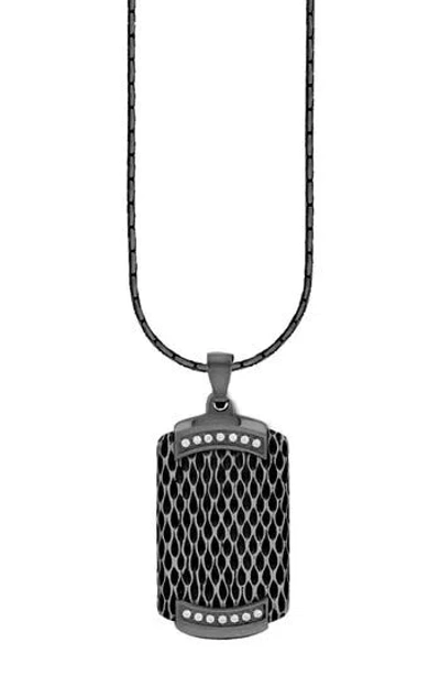 American Exchange Stainless Steel Gun Dog Tag Necklace In Black