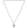 American Exchange Stainless Steel Pavé Crystal Cross Pendant Necklace In Silver