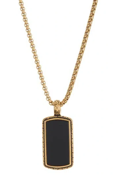 American Exchange Stone Pendant Necklace In Gold/black