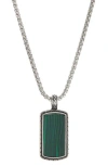 American Exchange Stone Pendant Necklace In Silver/green