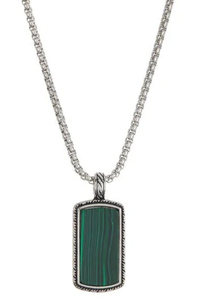 American Exchange Stone Pendant Necklace In Green