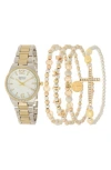 American Exchange Two-tone Bracelet Watch & Assorted Bracelets Set, 32mm In Multi