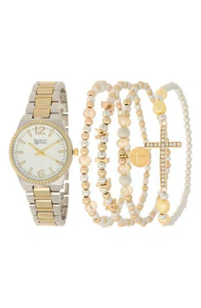 American Exchange Two-tone Bracelet Watch & Assorted Bracelets Set, 32mm In Multi