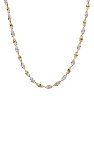 American Exchange Two-tone Singapore Chain Necklace In Gold