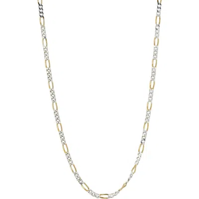 American Exchange Two-tone Figaro Chain Necklace In Metallic
