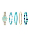 American Exchange Women's Two-tone Metal Alloy Band Analog Watch 31mm With Stackable Bracelets Gift Set In Two Tone