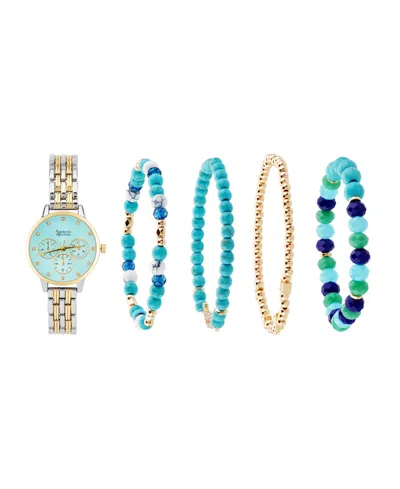 American Exchange Women's Two-tone Metal Alloy Band Analog Watch 31mm With Stackable Bracelets Gift Set In Two Tone