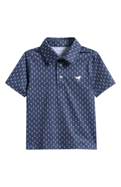 American Fit Kids' Anchor Print Polo In Blue