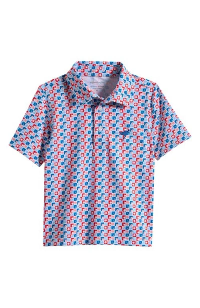 American Fit Kids' Baseball Check Print Polo In Blue