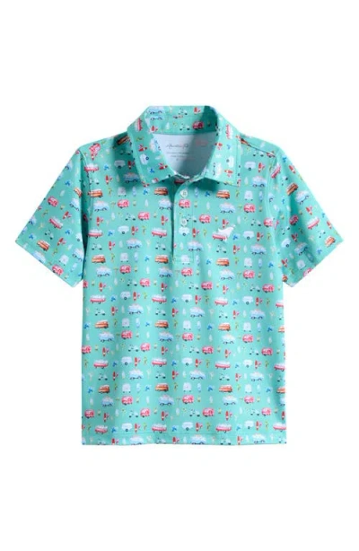 American Fit Kids' Beach Print Polo In Blue