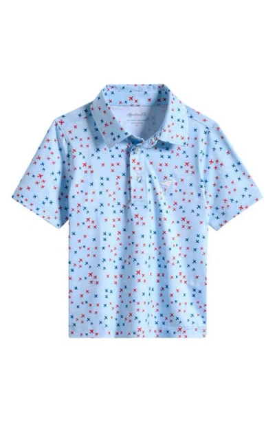 American Fit Kids' Jet Print Polo In Blue