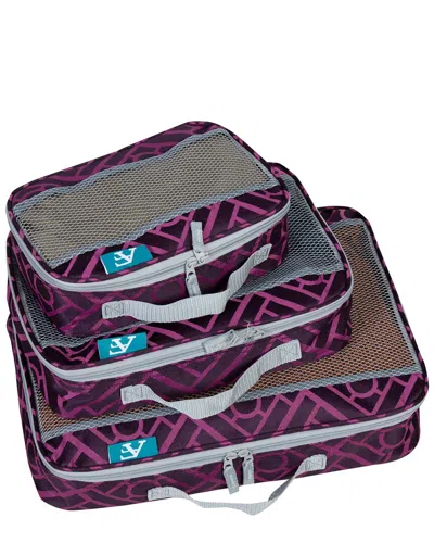 American Flyer Astor Collection 3pc Packing Cubes Set In Purple