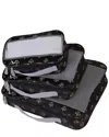 American Flyer Fleur De Lis 3pc Packing Cubes Set In Black