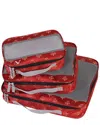 American Flyer Fleur De Lis 3pc Packing Cubes Set In Red