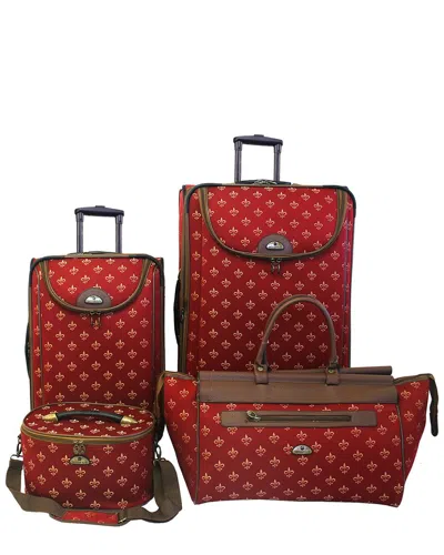 American Flyer Fleur De Lis 4pc Luggage Set