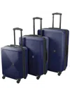 American Flyer Knox 3pc Hardside Luggage Set In Blue
