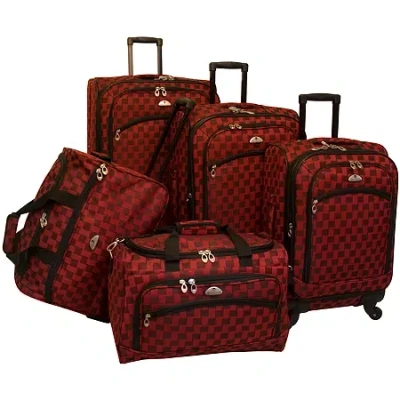 American Flyer Madrid 5-pc. Spinner Upright Luggage Set In Red