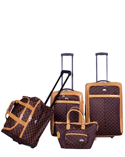 American Flyer Signature 4pc Luggage Set In Brown