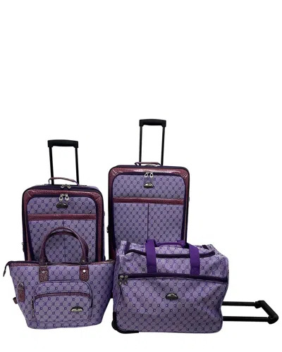American Flyer Signature 4pc Luggage Set In Purple