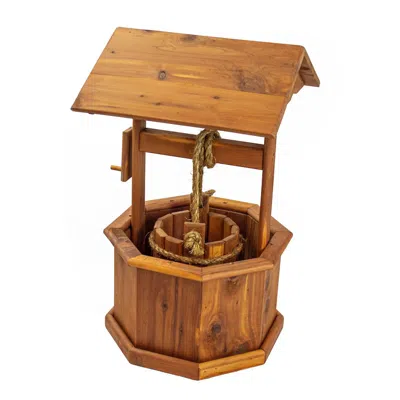 American Furniture Classics 24" Small Wishing Well In Brown