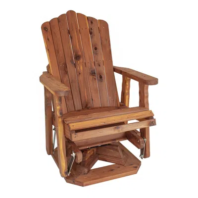 American Furniture Classics Cedar Adirondack Swivel Glider In Brown