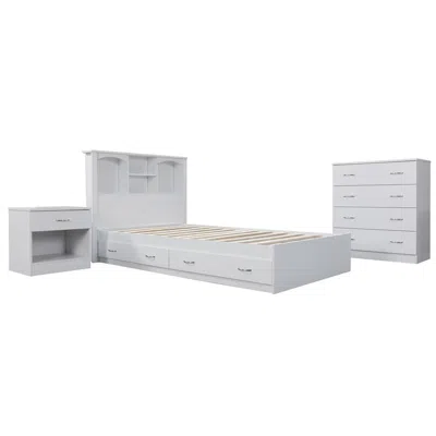 American Furniture Classics Complete 4 Piece Bedroom Set In White