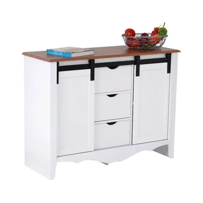 American Furniture Classics Countryside Barn Door Buffet With Two Sliding Barn Doors And Three Drawers