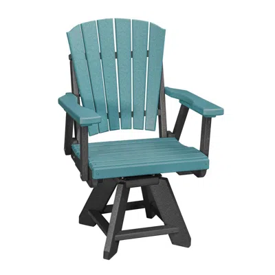 American Furniture Classics Dining Height Swivel Arm Chair In Aruba Blue With A Black Base