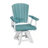 American Furniture Classics Dining Height Swivel Arm Chair In Aruba Blue With A White Base In Blue