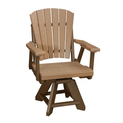 American Furniture Classics Dining Height Swivel Arm Chair In Cedar With A Black Base In Brown