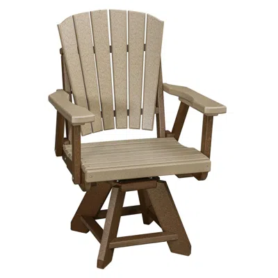 American Furniture Classics Dining Height Swivel Arm Chair In Weatherwood With A Tudor Brown Base