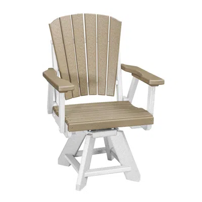 American Furniture Classics Dining Height Swivel Arm Chair In Weatherwood With A White Base In Neutral
