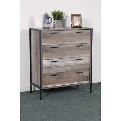 American Furniture Classics Four Drawer Chest With Metal Frame And Legs