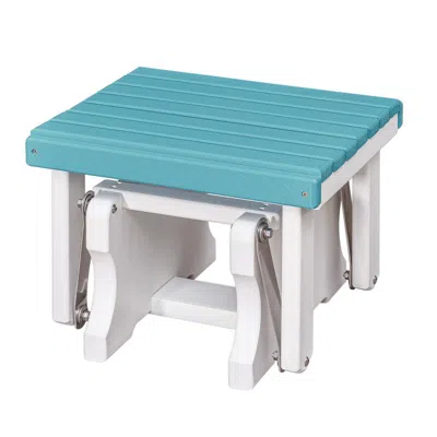 American Furniture Classics Gliding Ottoman In Aruba Blue And White