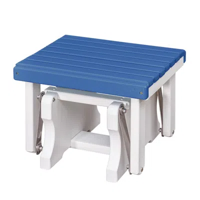 American Furniture Classics Gliding Ottoman In Blue And White