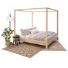 American Furniture Classics King Size Canopy Bed With Raised Platform In Neutral