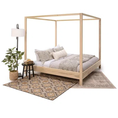American Furniture Classics King Size Canopy Bed With Raised Platform In Neutral