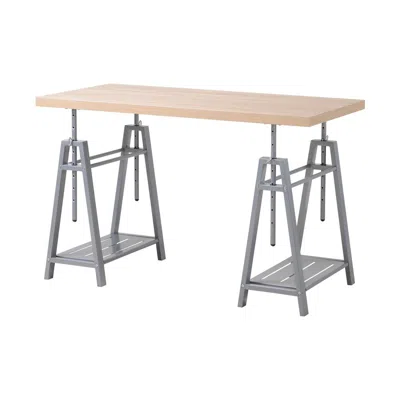 American Furniture Classics Kyndall Laine Select Model Kyln22 Variable Height Desk With Metal Base In Gray