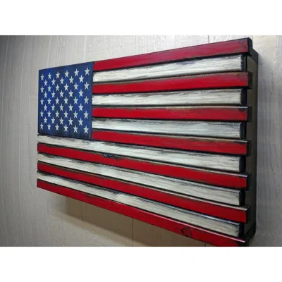 American Furniture Classics Model Lrg2comp Large American Flag Wall Hanging Concealment With Two Secret Compartments In Multi