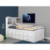 American Furniture Classics Os Home And Office Furniture Model 80220k6-22 Solid Pine Twin Captains Bookcase Bed With 6 Spacious 