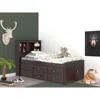American Furniture Classics Os Home And Office Furniture Model 82920k12-22 Twin Bookcase Bed With Twelve Drawers In Dark Espress