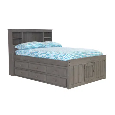 American Furniture Classics Os Home And Office Furniture Model 83221k6-22 Solid Pine Full Captains Bookcase Bed With 6 Drawers I