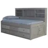 American Furniture Classics Os Home And Office Furniture Model 83222-6-kd, Solid Pine Twin Daybed With Six Sturdy Drawers In Cha In Gray