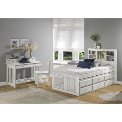 American Furniture Classics Os Home And Office Furniture Model 85220k6-22 Solid Pine Twin Captains Bookcase Bed With 6 Drawers I
