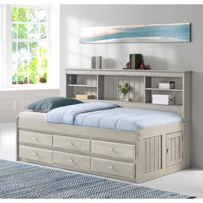 American Furniture Classics Os Home And Office Furniture Model 85222k6-22, Solid Pine Twin Daybed With Six Drawers In Light Ash