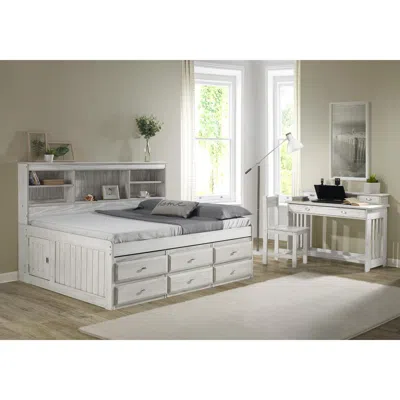 American Furniture Classics Os Home And Office Furniture Model 85223k6-22, Solid Pine Full Daybed With Six Drawers In Light Ash