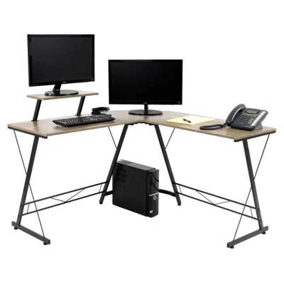 American Furniture Classics Os Home And Office Model 42249 L Workcenter In Sewn Oak In Neutral